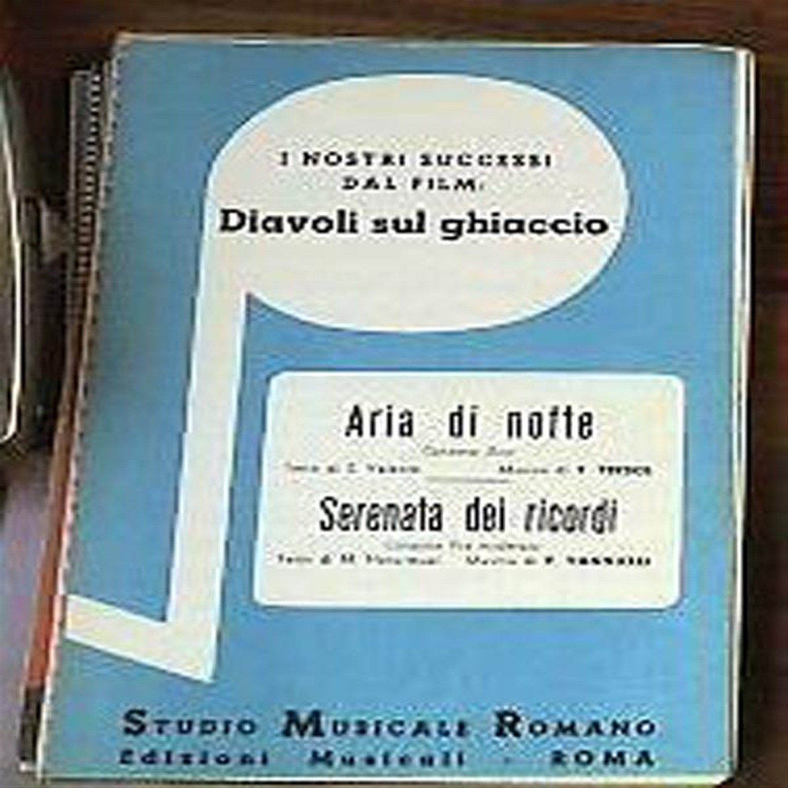 Aria di Notte - Serenata dei Ricordi da Diavoli su Ghiaccio Spartito